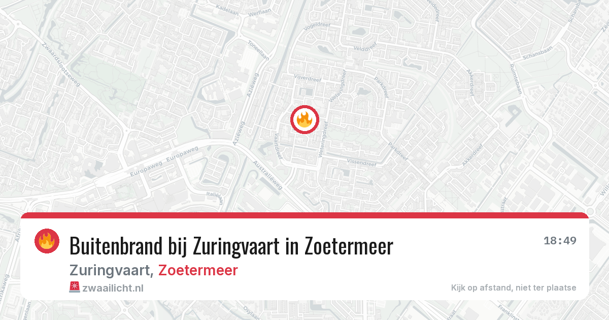 Buitenbrand bij Zuringvaart in Zoetermeer — 6 jun 2026