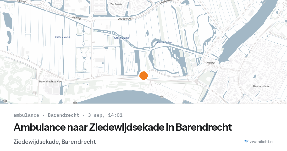 Ambulance naar Ziedewijdsekade in Barendrecht — 3 sep 2026