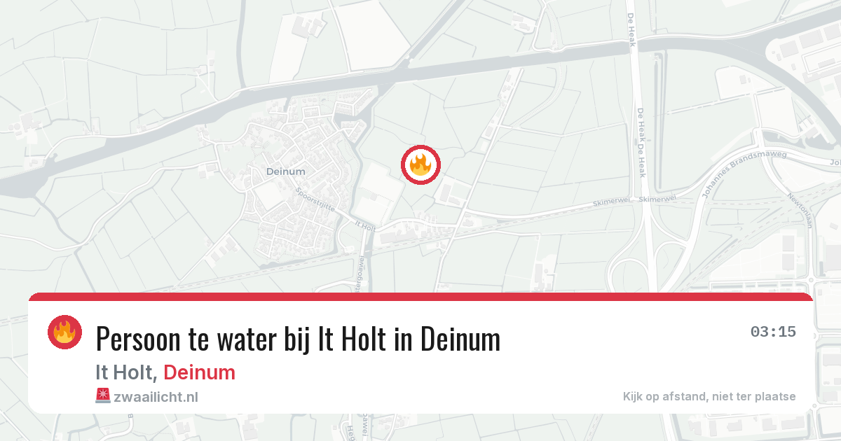 Persoon te water bij It Holt in Deinum — 30 jul 2026