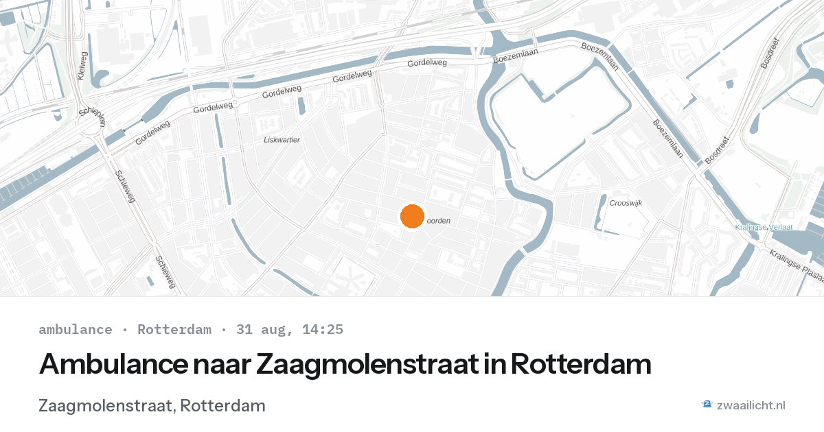 Ambulance naar Zaagmolenstraat in Rotterdam — 31 aug 2026