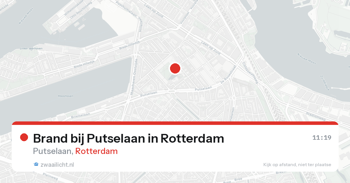 Brand bij Putselaan in Rotterdam — 16 aug 2026
