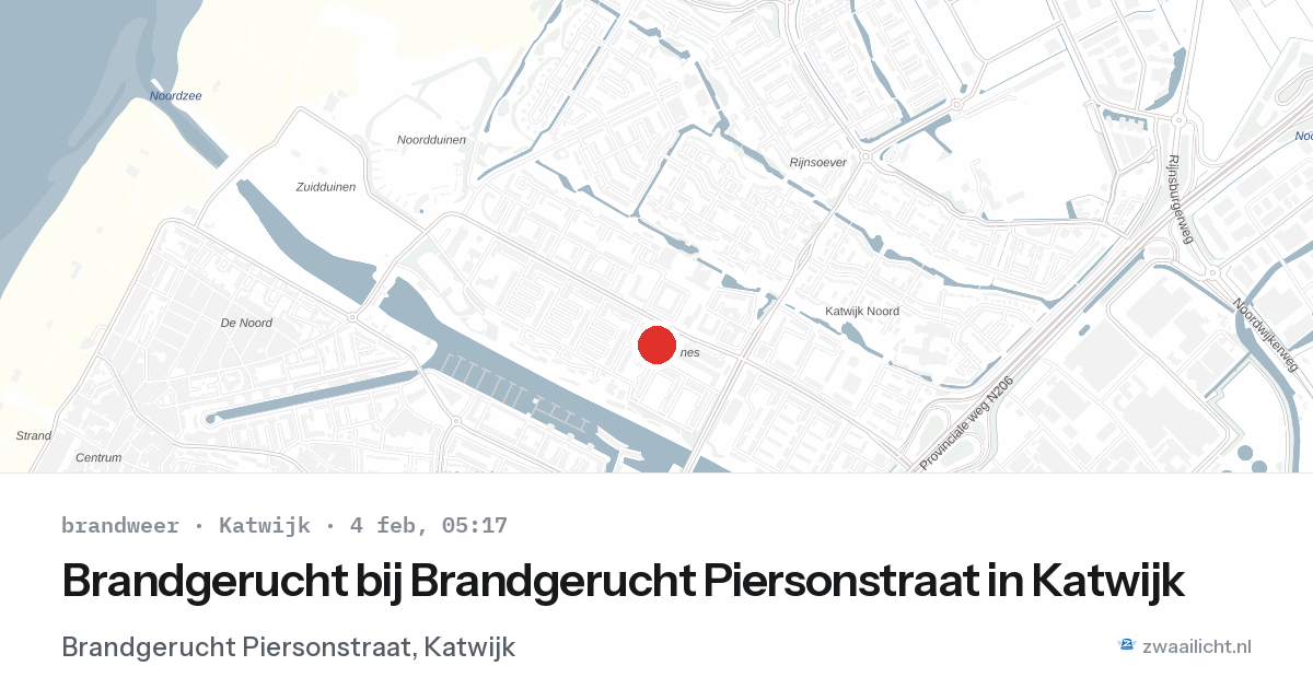 Brandgerucht bij Brandgerucht Piersonstraat in Katwijk — 4 feb 2026