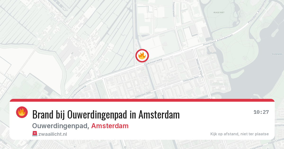 Brand bij Ouwerdingenpad in Amsterdam — 4 aug 2026