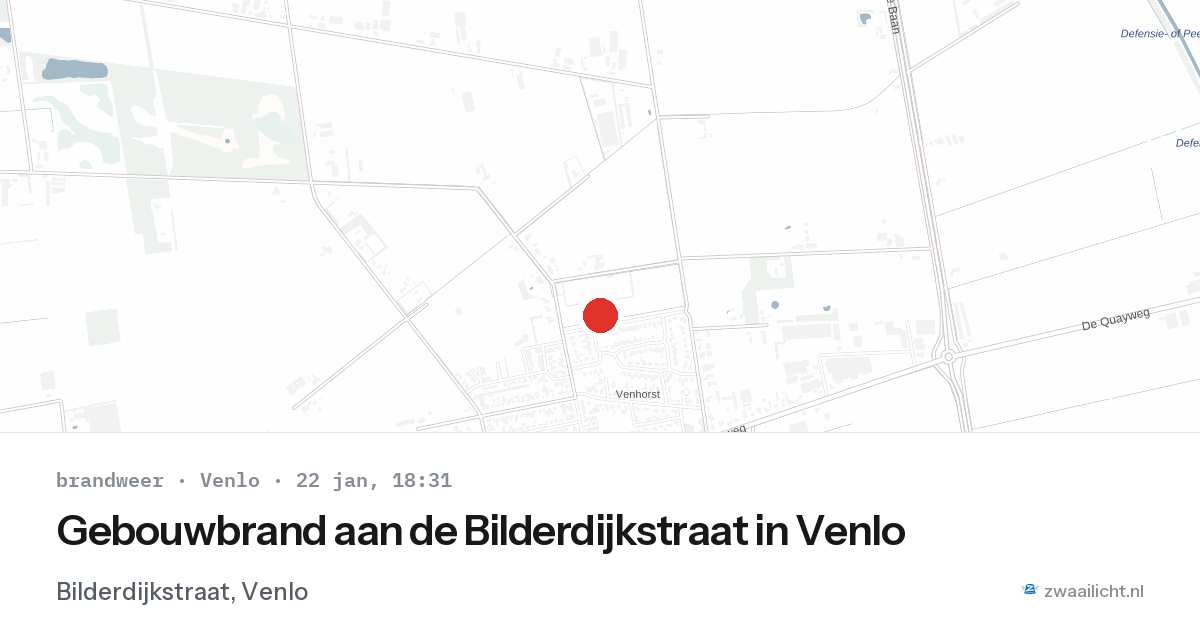 Gebouwbrand aan de Bilderdijkstraat in Venlo — 22 jan 2026