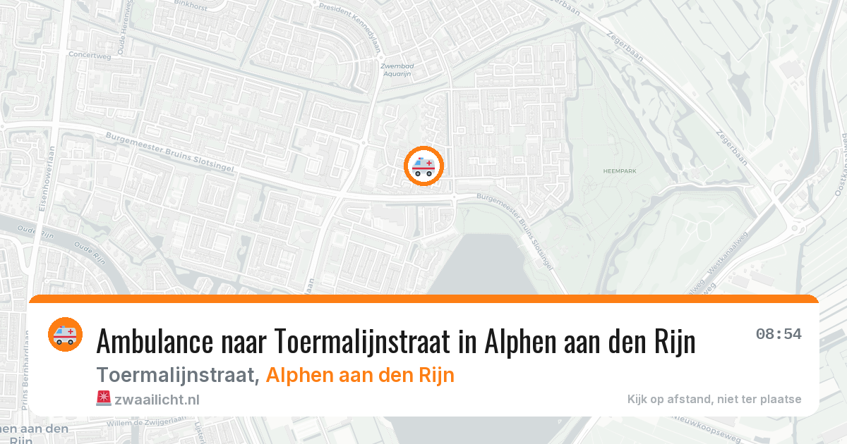 Ambulance naar Toermalijnstraat in Alphen aan den Rijn — 5 aug 2026