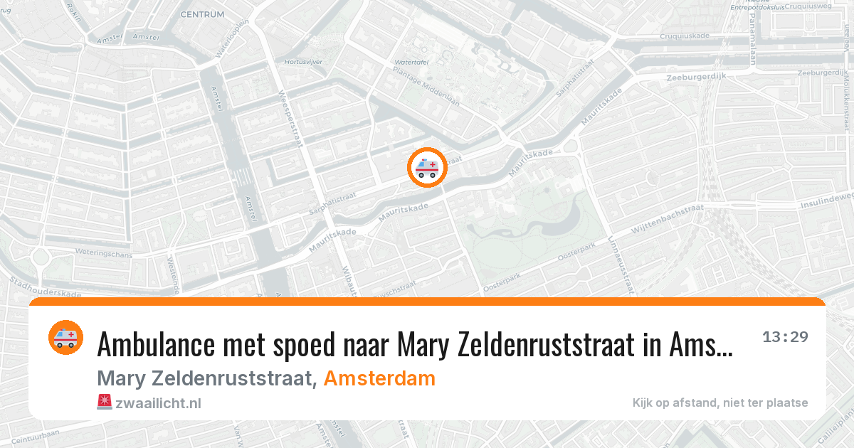 Ambulance met spoed naar Mary Zeldenruststraat in Amsterdam — 25 mei 2026