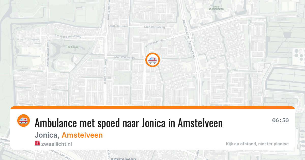Ambulance met spoed naar Jonica in Amstelveen — 30 jun 2026