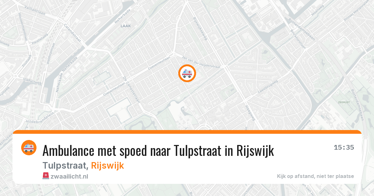 Ambulance met spoed naar Tulpstraat in Rijswijk — 16 mei 2026