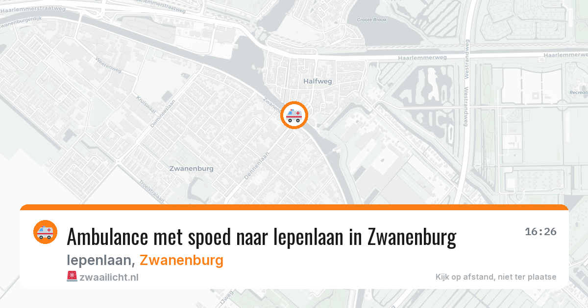 Ambulance met spoed naar Iepenlaan in Zwanenburg — 16 jan 2026