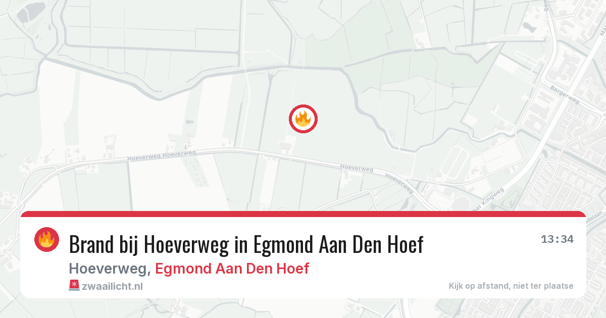Brand bij Hoeverweg in Egmond Aan Den Hoef — 12 apr 2026
