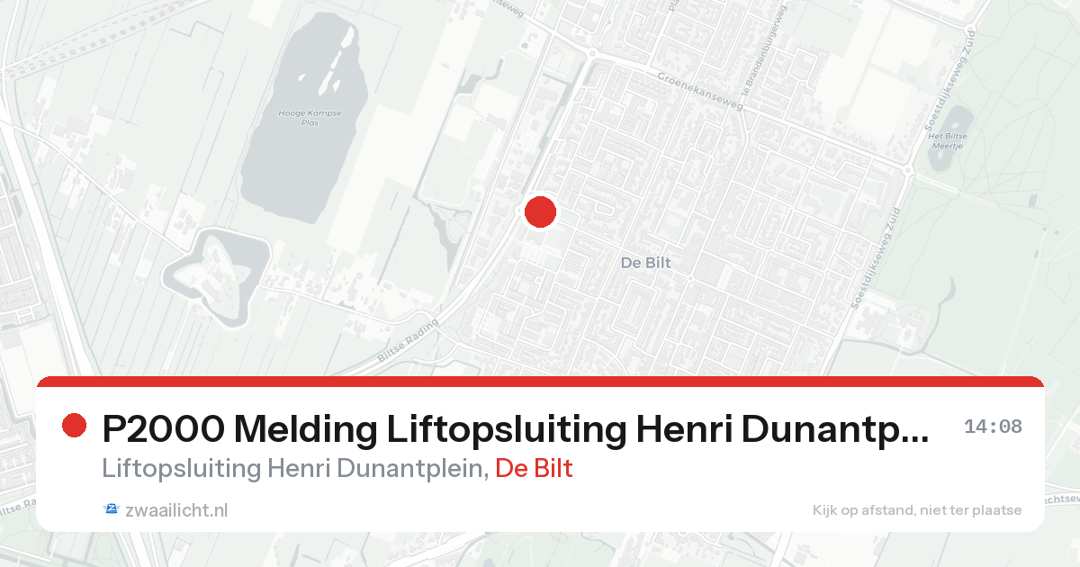 P2000 Melding Liftopsluiting Henri Dunantplein, De Bilt — 7 feb 2026