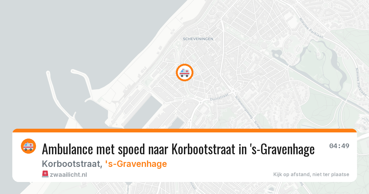 Ambulance met spoed naar Korbootstraat in 's-Gravenhage — 8 aug 2026