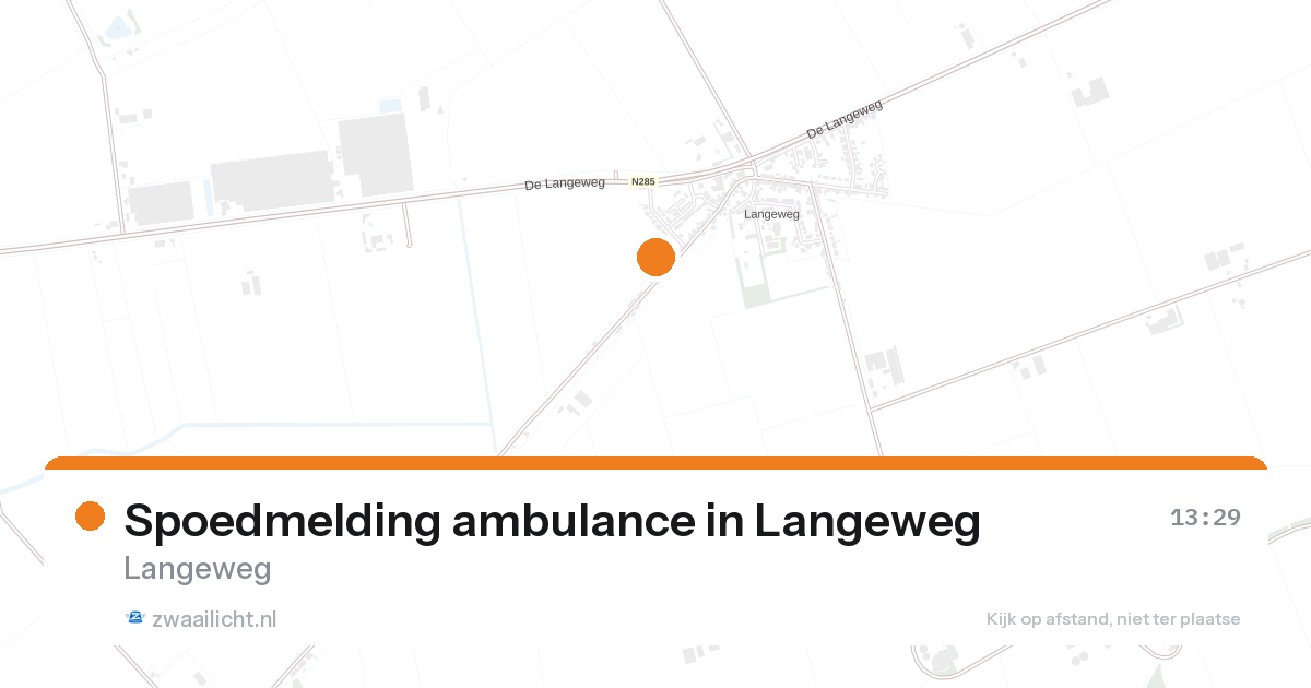 Spoedmelding ambulance in Langeweg — 27 aug 2026