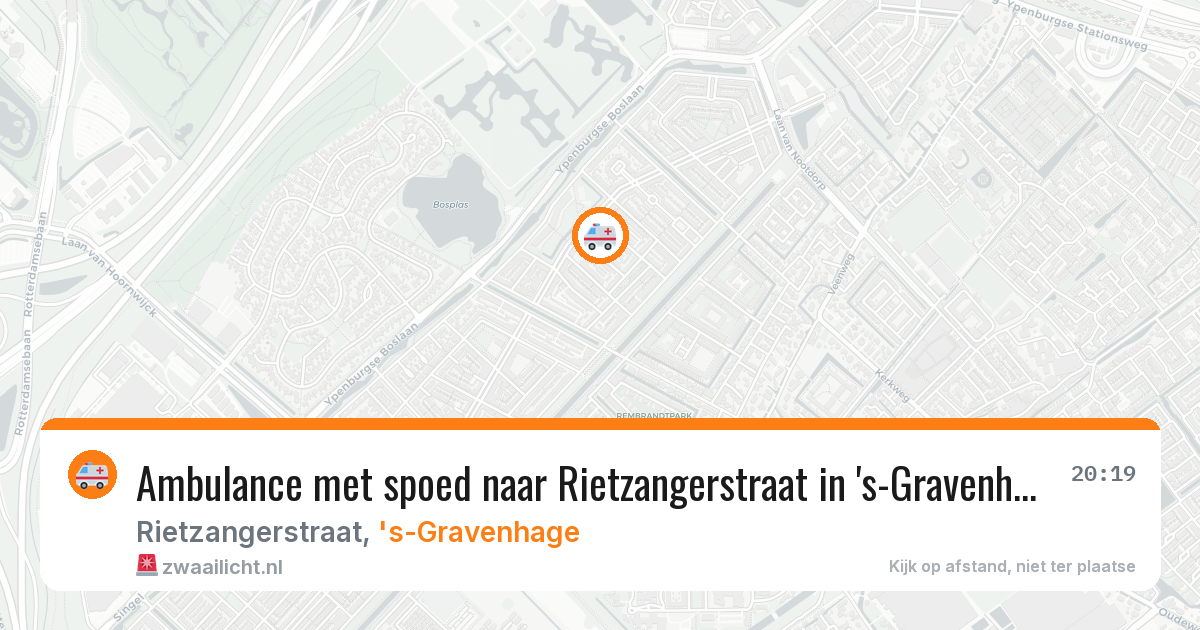 Ambulance met spoed naar Rietzangerstraat in 's-Gravenhage — 16 jul 2026