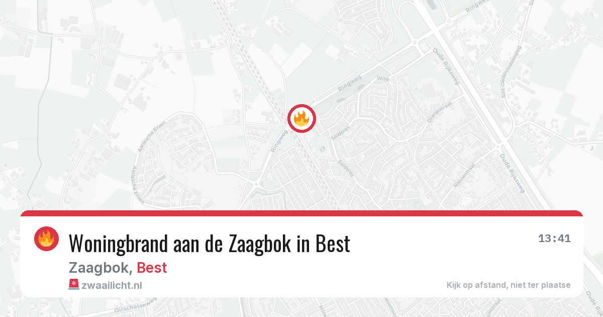 Woningbrand aan de Zaagbok in Best — 8 aug 2026