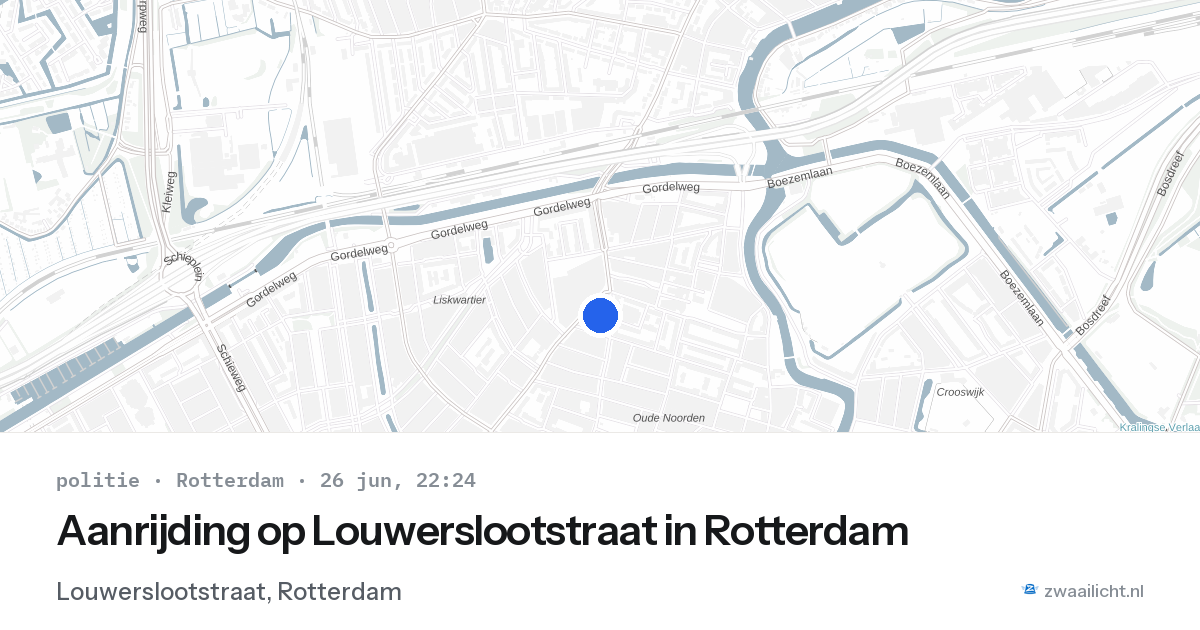 Aanrijding op Louwerslootstraat in Rotterdam — 26 jun 2026