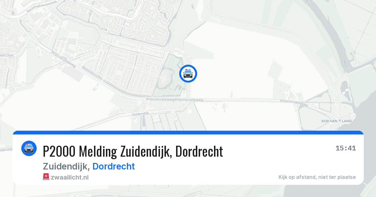 P2000 Melding Zuidendijk, Dordrecht — 6 apr 2026