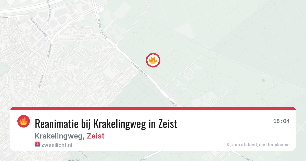 Reanimatie bij Krakelingweg in Zeist — 11 aug 2026