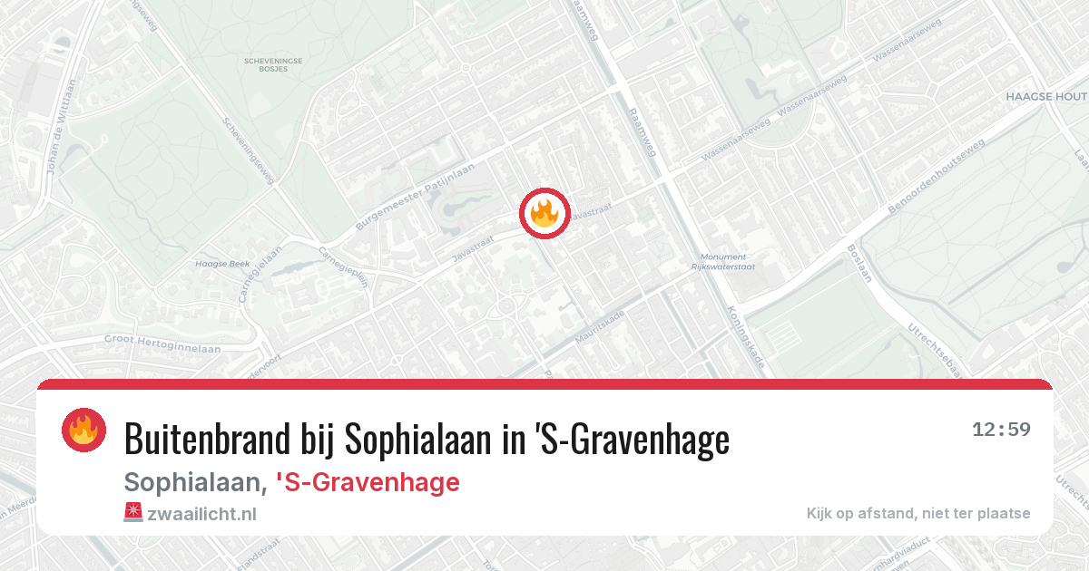 Buitenbrand bij Sophialaan in 'S-Gravenhage — 1 mei 2026