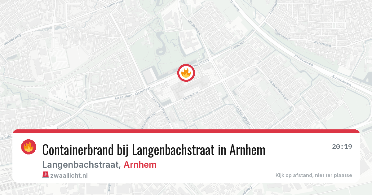 Containerbrand bij Langenbachstraat in Arnhem — 1 jun 2026