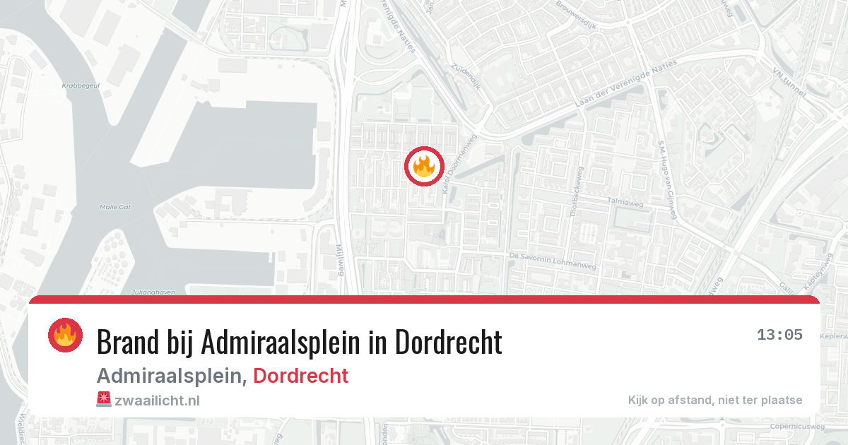 Brand bij Admiraalsplein in Dordrecht — 11 jul 2026