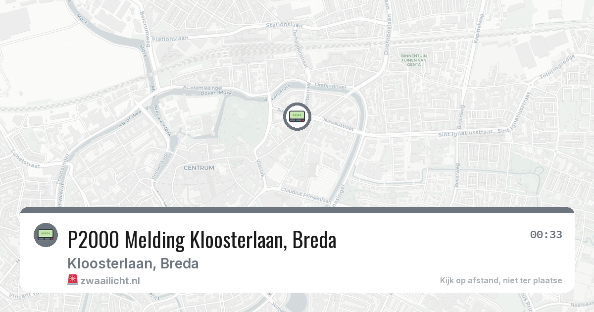 P2000 Melding Kloosterlaan, Breda — 19 jun 2026