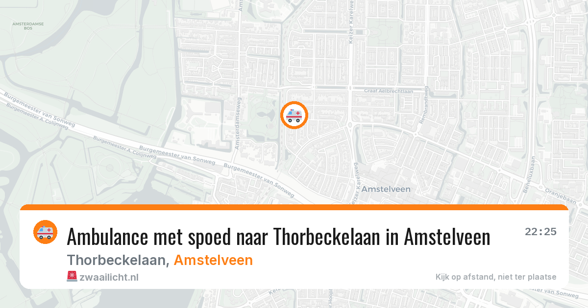 Ambulance met spoed naar Thorbeckelaan in Amstelveen — 5 jul 2026