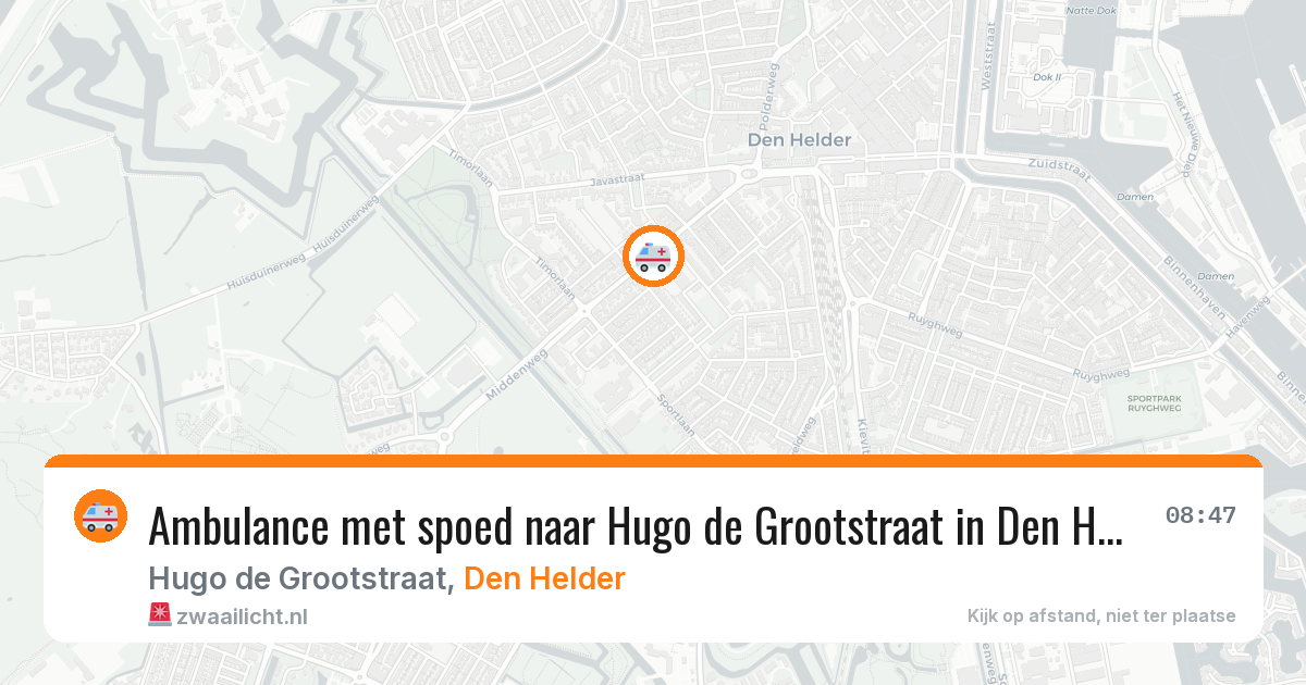 Ambulance met spoed naar Hugo de Grootstraat in Den Helder — 11 apr 2026