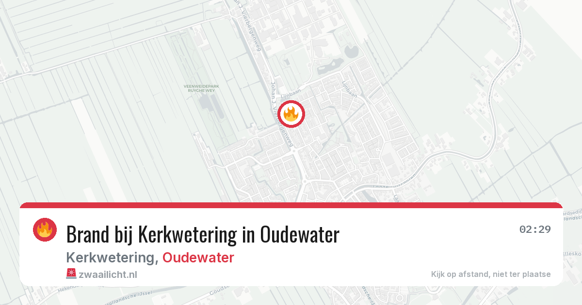 Brand bij Kerkwetering in Oudewater — 21 jun 2026