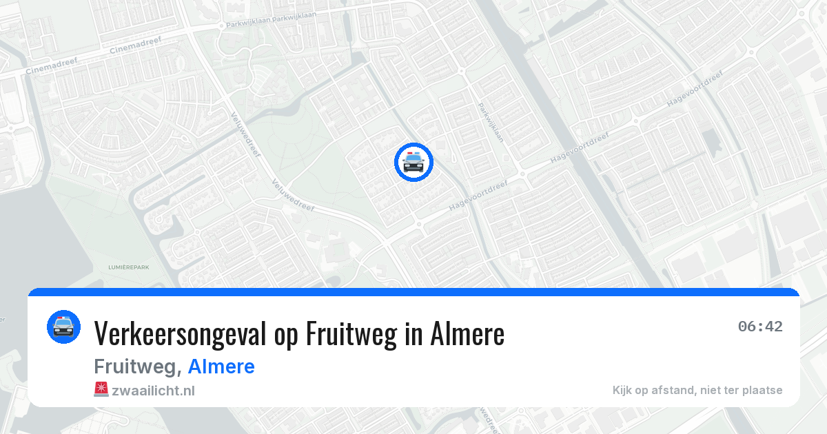 Verkeersongeval op Fruitweg in Almere — 28 mrt 2026