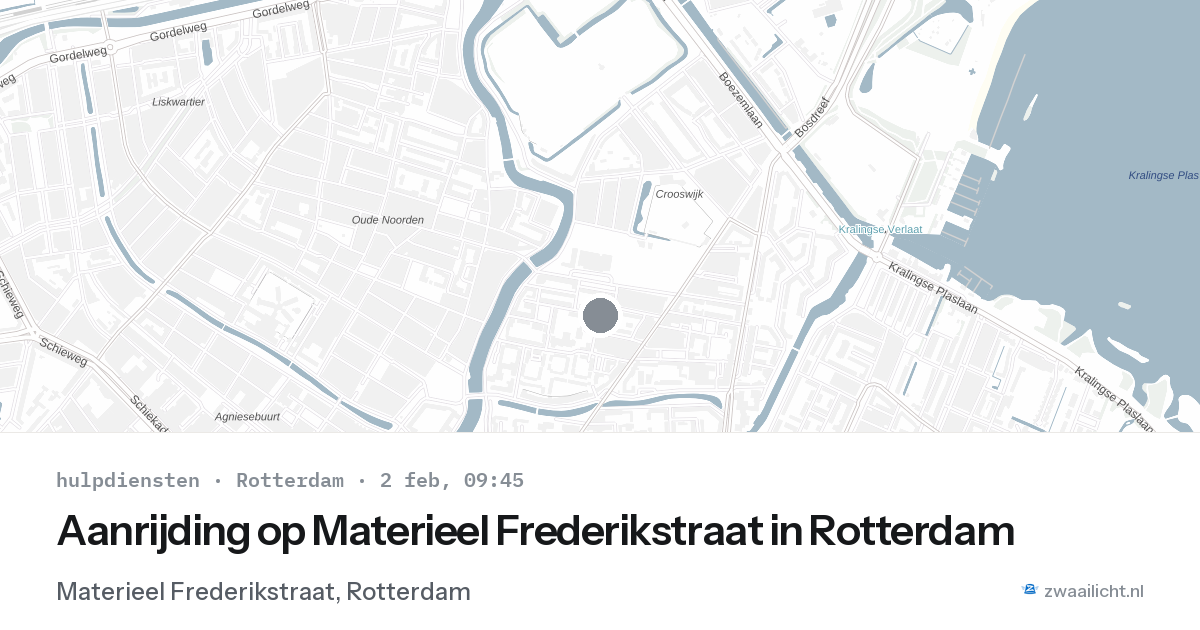 Aanrijding op Materieel Frederikstraat in Rotterdam — 2 feb 2026