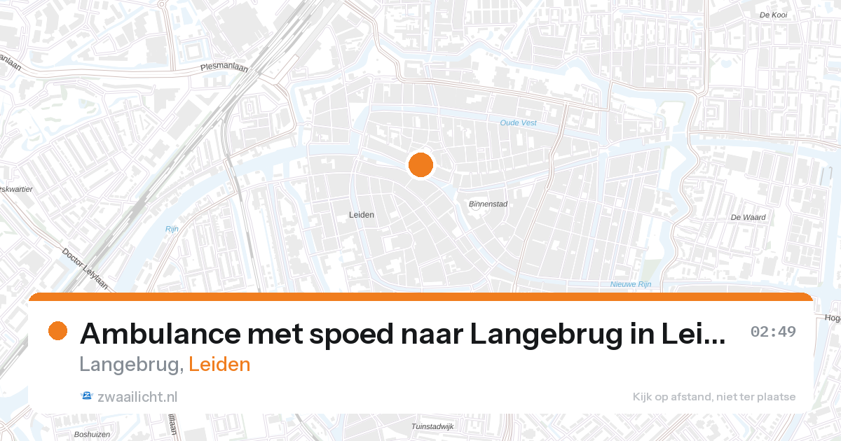 Ambulance met spoed naar Langebrug in Leiden — 27 aug 2026