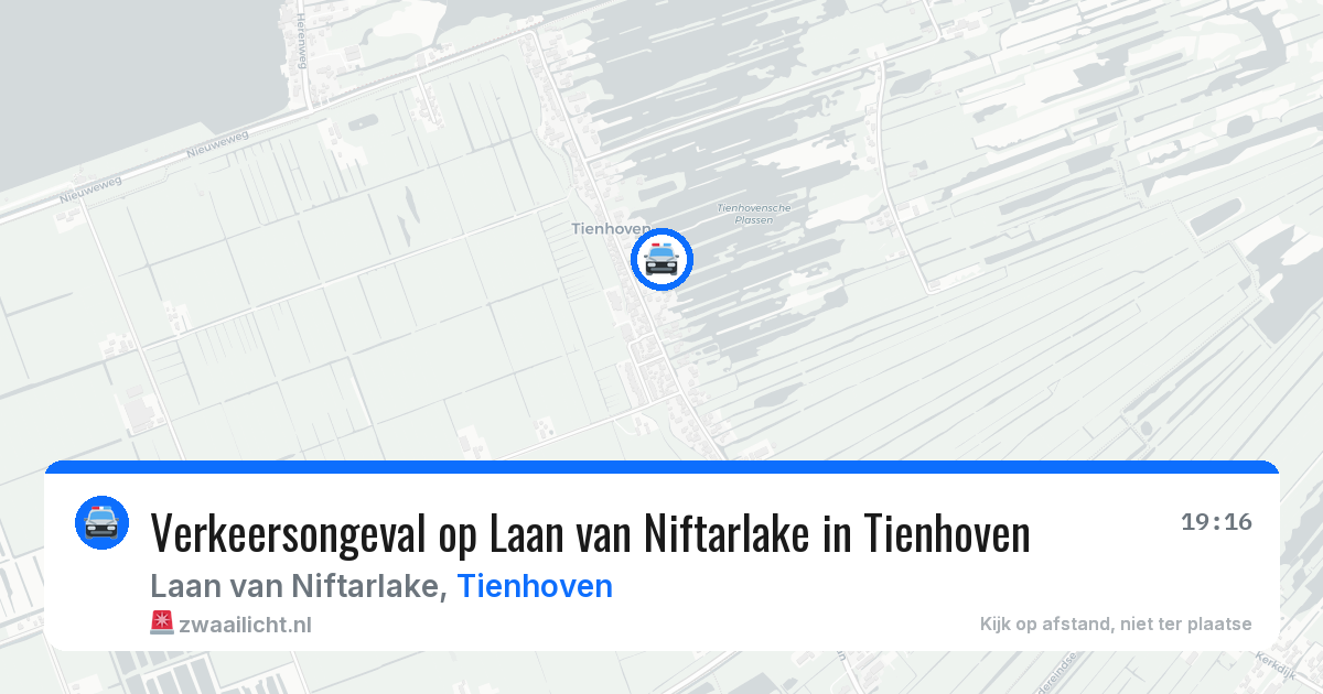 Verkeersongeval op Laan van Niftarlake in Tienhoven — 2 aug 2026