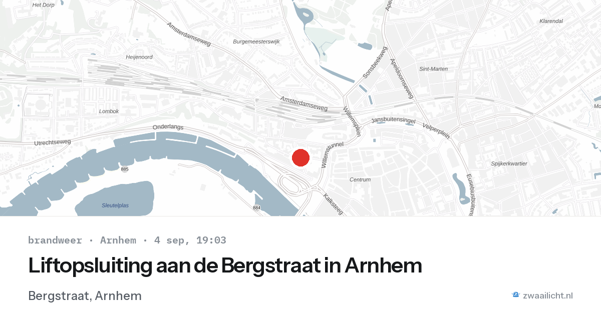 Liftopsluiting aan de Bergstraat in Arnhem — 4 sep 2026