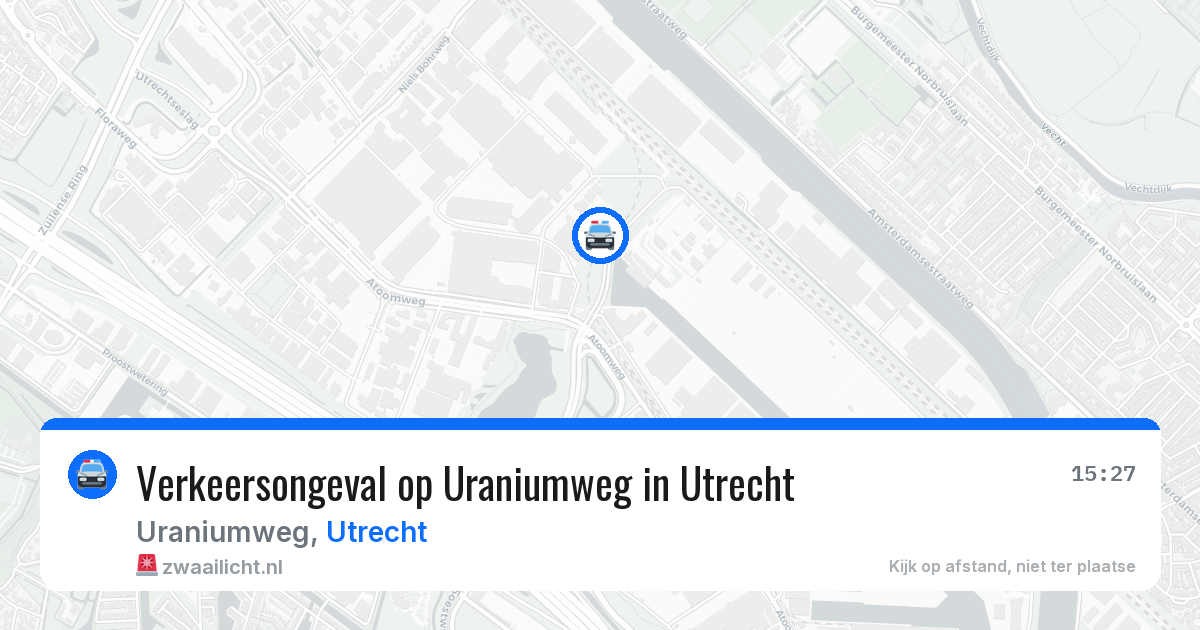 Verkeersongeval op Uraniumweg in Utrecht — 17 mrt 2026