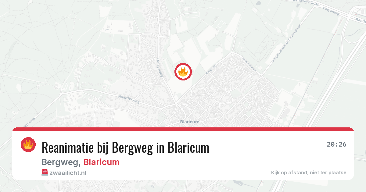 Reanimatie bij Bergweg in Blaricum — 28 mei 2026