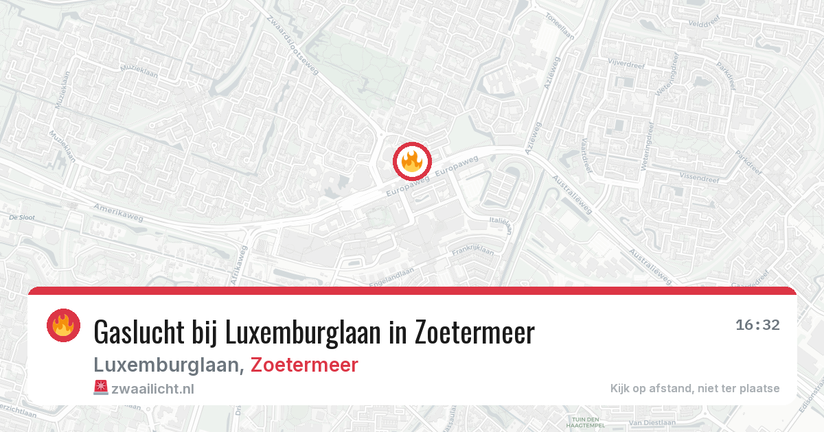 Gaslucht bij Luxemburglaan in Zoetermeer — 15 mei 2026