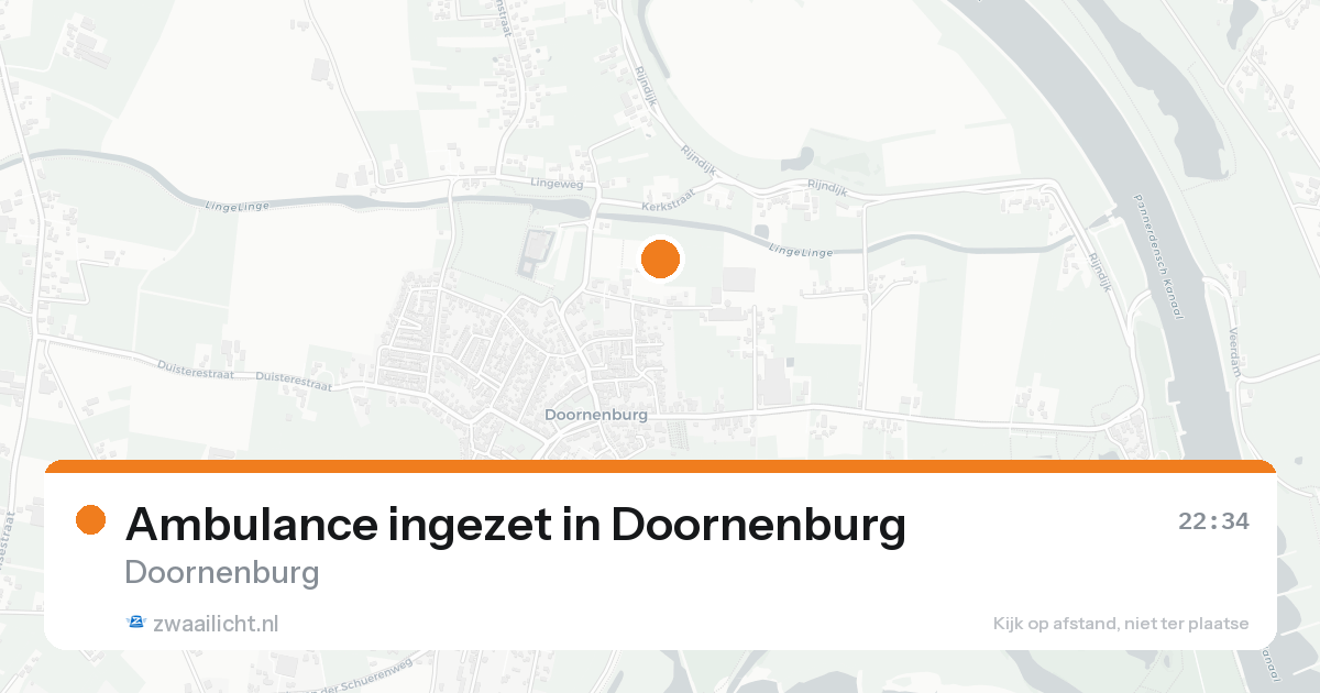 Ambulance ingezet in Doornenburg — 14 aug 2026