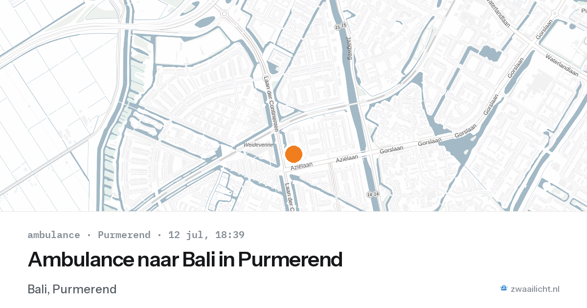 Ambulance naar Bali in Purmerend — 12 jul 2026