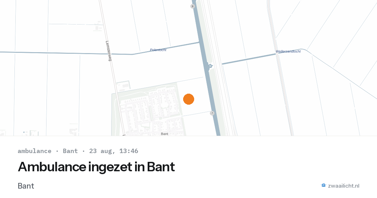 Ambulance ingezet in Bant — 23 aug 2026
