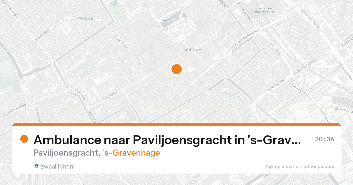 Ambulance naar Paviljoensgracht in 's-Gravenhage — 17 aug 2026