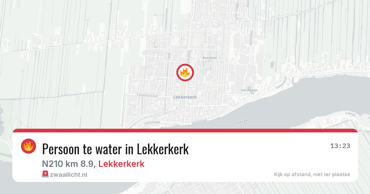 Persoon te water in Lekkerkerk — 15 jul 2026