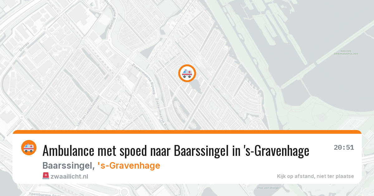 Ambulance met spoed naar Baarssingel in 's-Gravenhage — 9 aug 2026