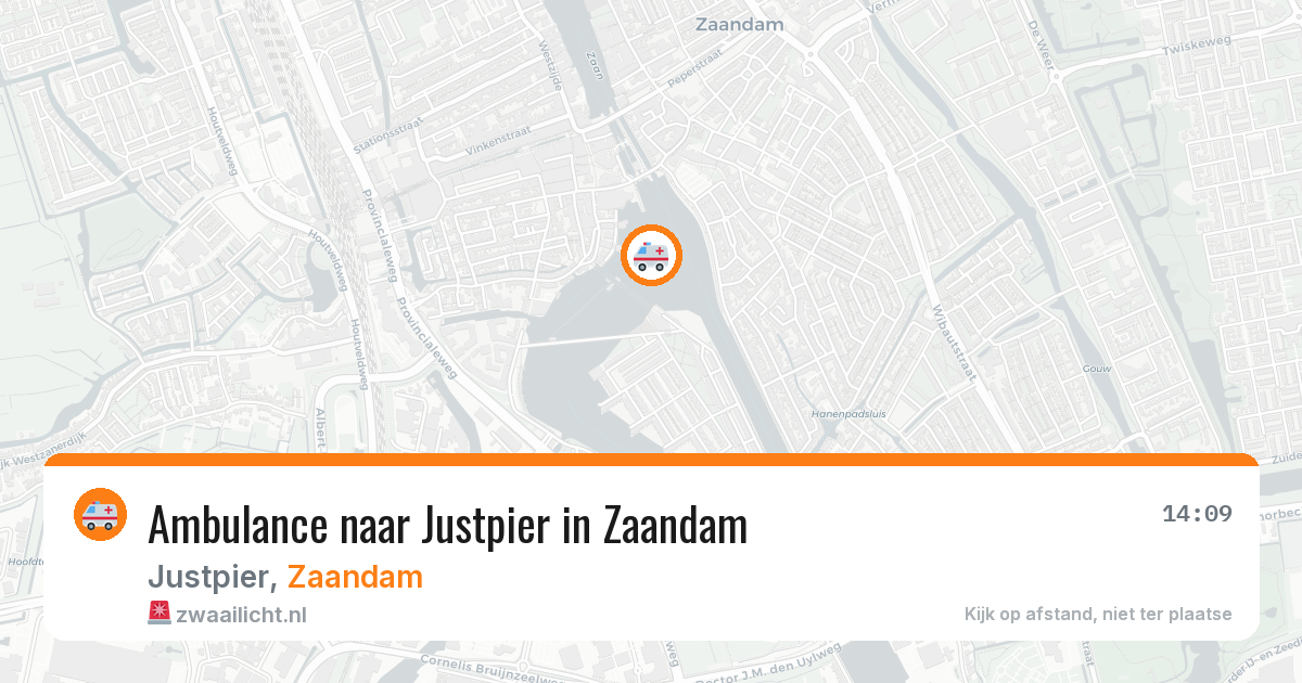 Ambulance naar Justpier in Zaandam — 14 jul 2026
