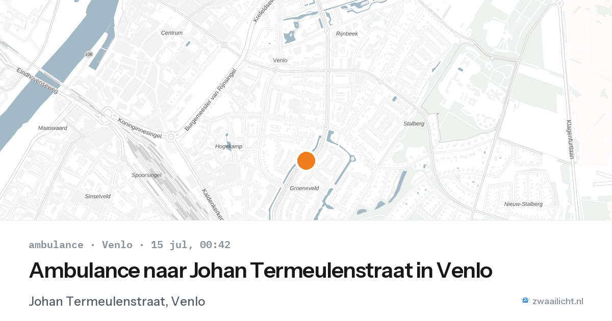 Ambulance naar Johan Termeulenstraat in Venlo — 14 jul 2026