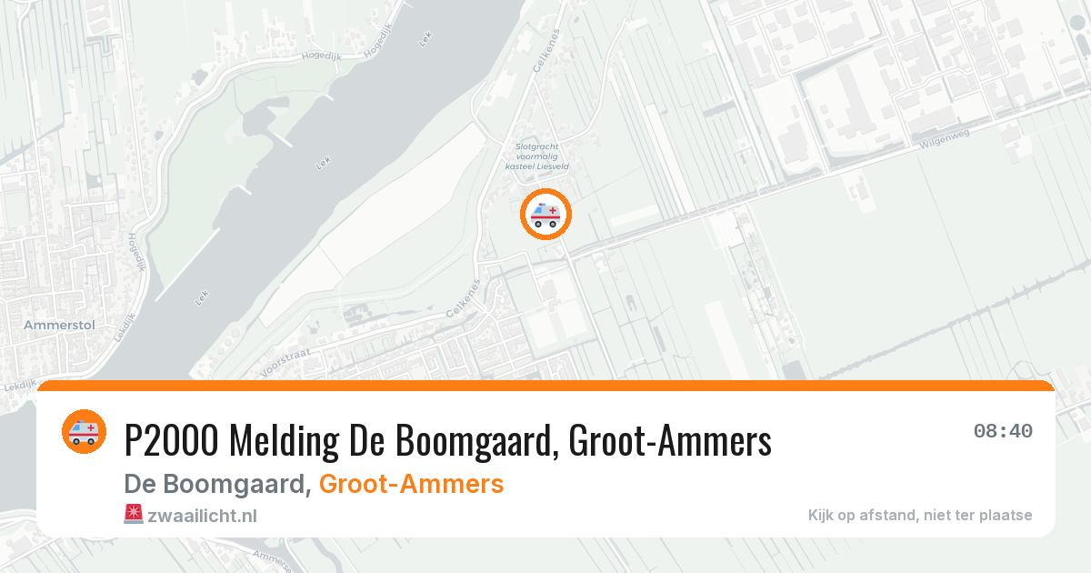 P2000 Melding De Boomgaard, Groot-Ammers — 28 feb 2026