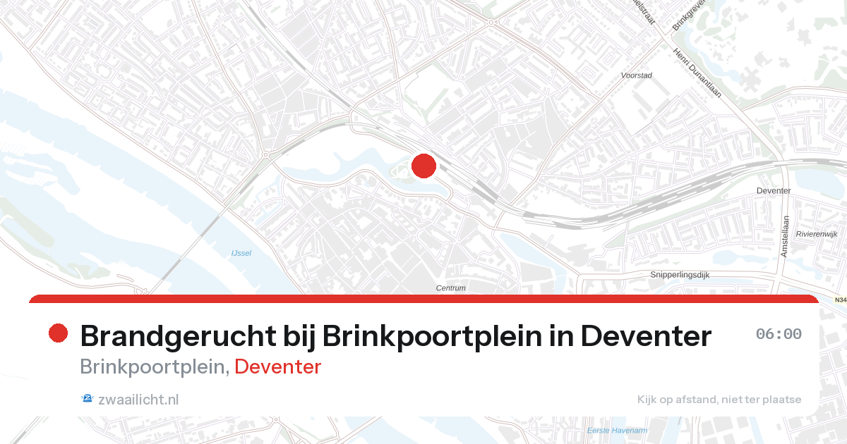Brandgerucht bij Brinkpoortplein in Deventer — 28 aug 2026