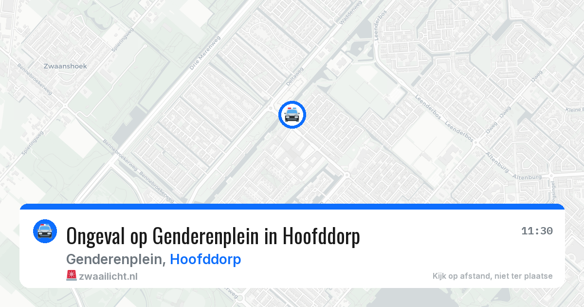 Ongeval op Genderenplein in Hoofddorp — 23 mrt 2026