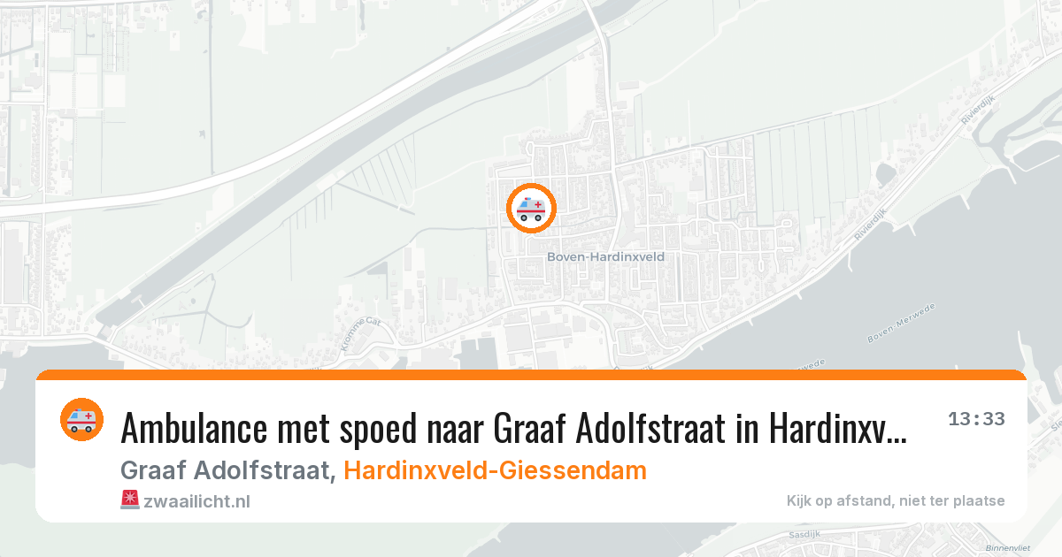 Ambulance met spoed naar Graaf Adolfstraat in Hardinxveld-Giessendam — 27 apr 2026