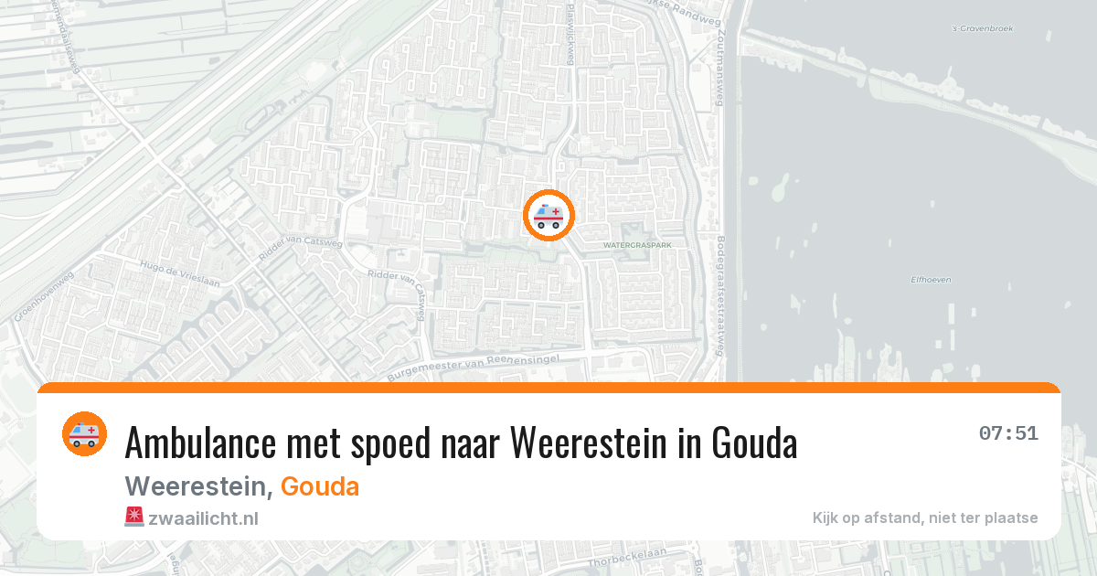 Ambulance met spoed naar Weerestein in Gouda — 14 jul 2026